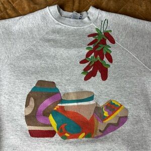 Vintage Southwestern Short Sleeve Sweater Shirt Women’s Large USA Made